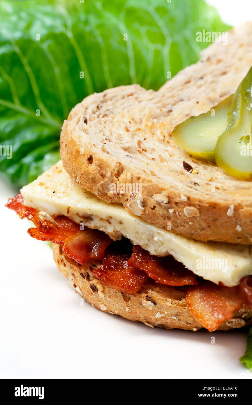 A Western Sandwich (Denver Sandwich) made of omelette and bacon Stock ...