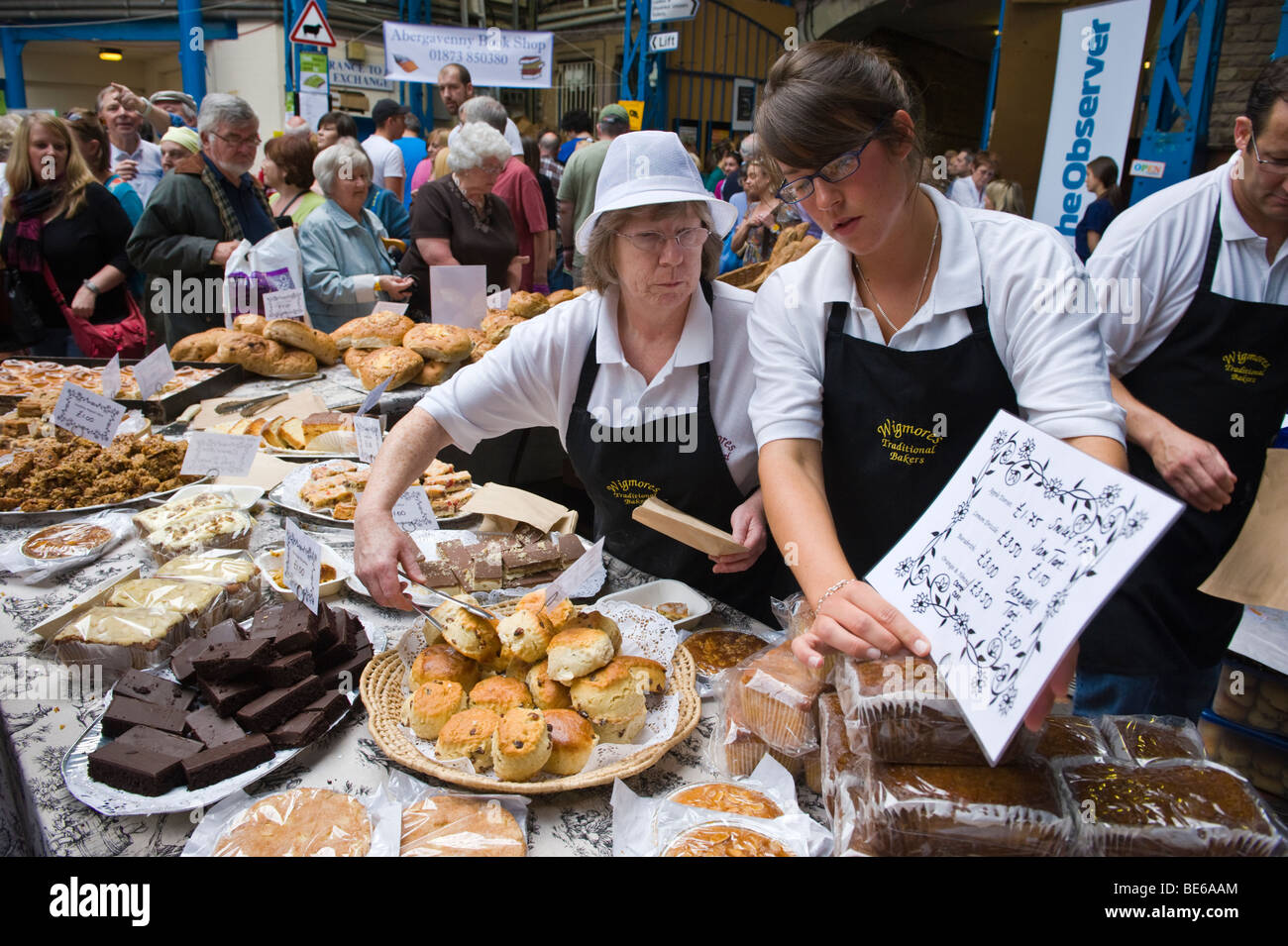 Bakers stall in Market Hall at Abergavenny Food Festival Monmouthshire