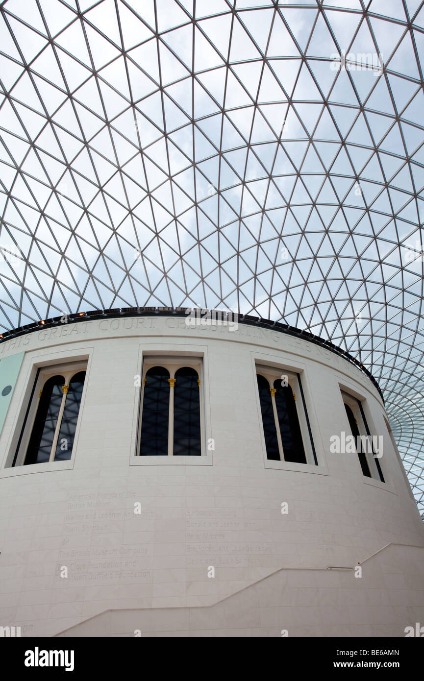 Glass ceiling of the British Museum in London Stock Photo