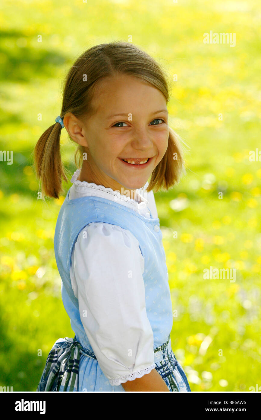 Young girl with missing tooth Stock Photo