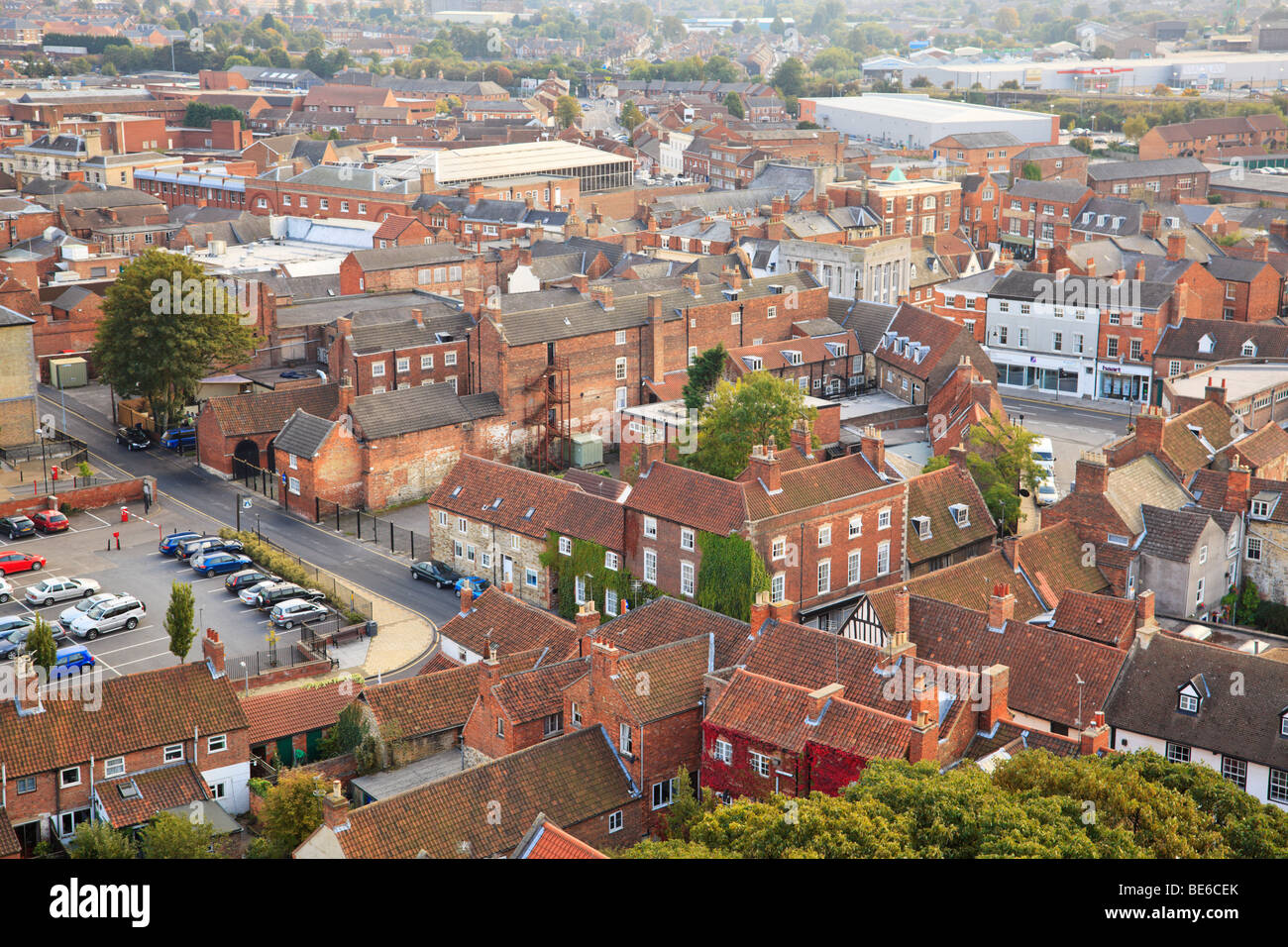 Aerial view of Grantham Lincolnshire Stock Photo Alamy