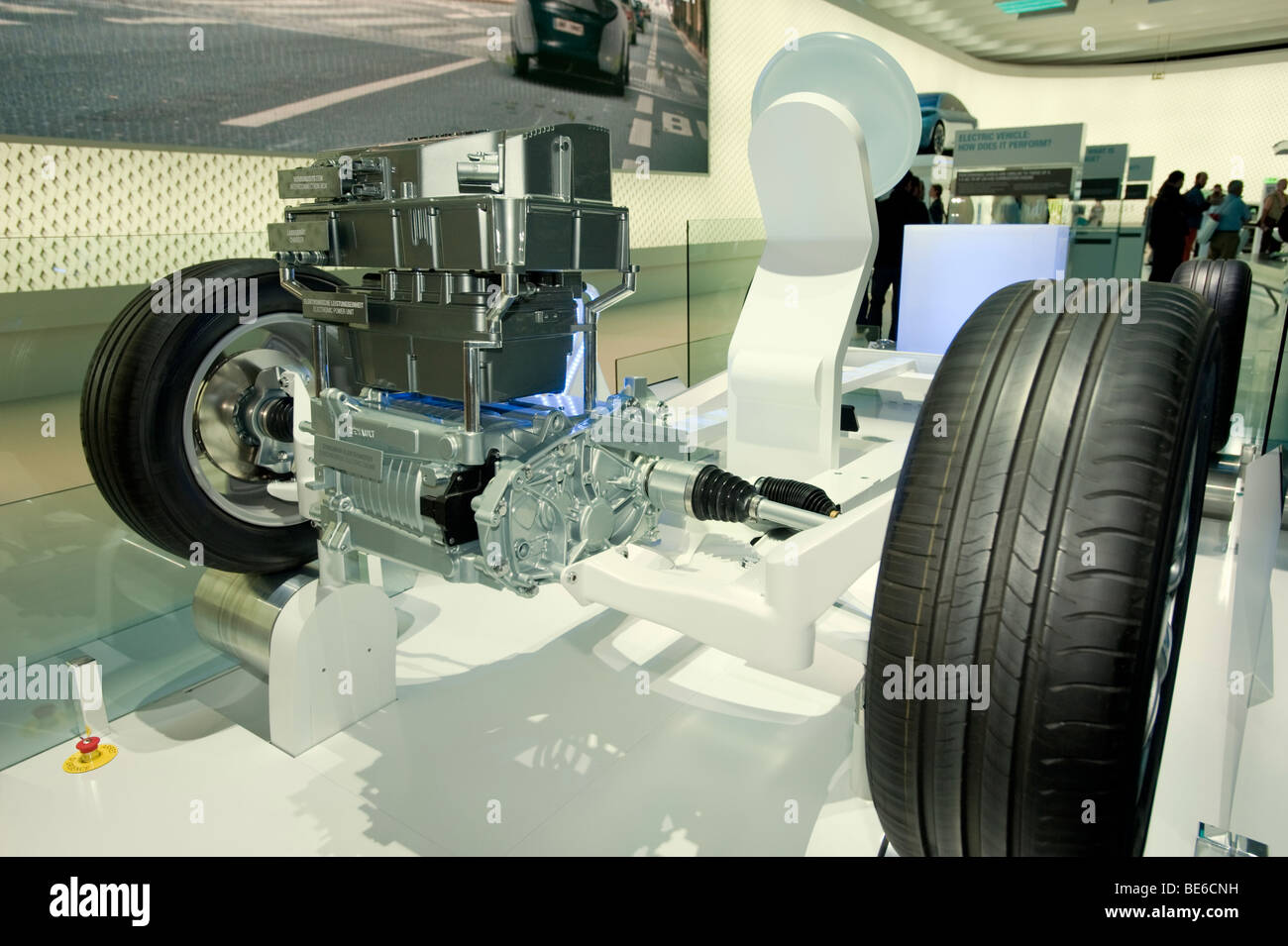 Demonstration model of new electric engine and chassis designed by Renault at the Frankfurt Motor Show 2009 Stock Photo