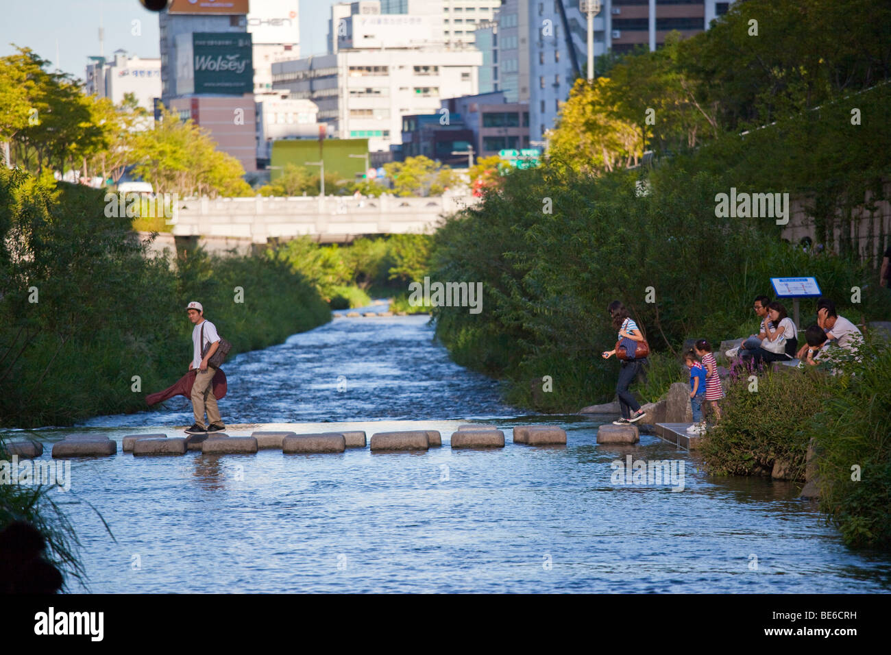 Cheonggyecheon River in Seoul South Korea Stock Photo
