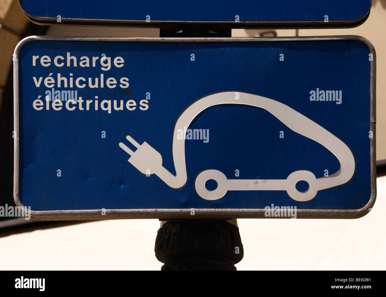 Sign for charging electric cars, Paris, France, Europe Stock Photo Alamy