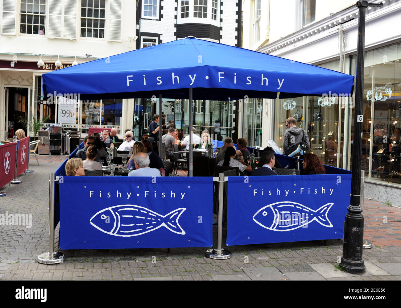 Fishy Fishy restaurant part owned by TV presenter Dermot O'Leary in East Street Brighton in 2009 - now closed down Stock Photo
