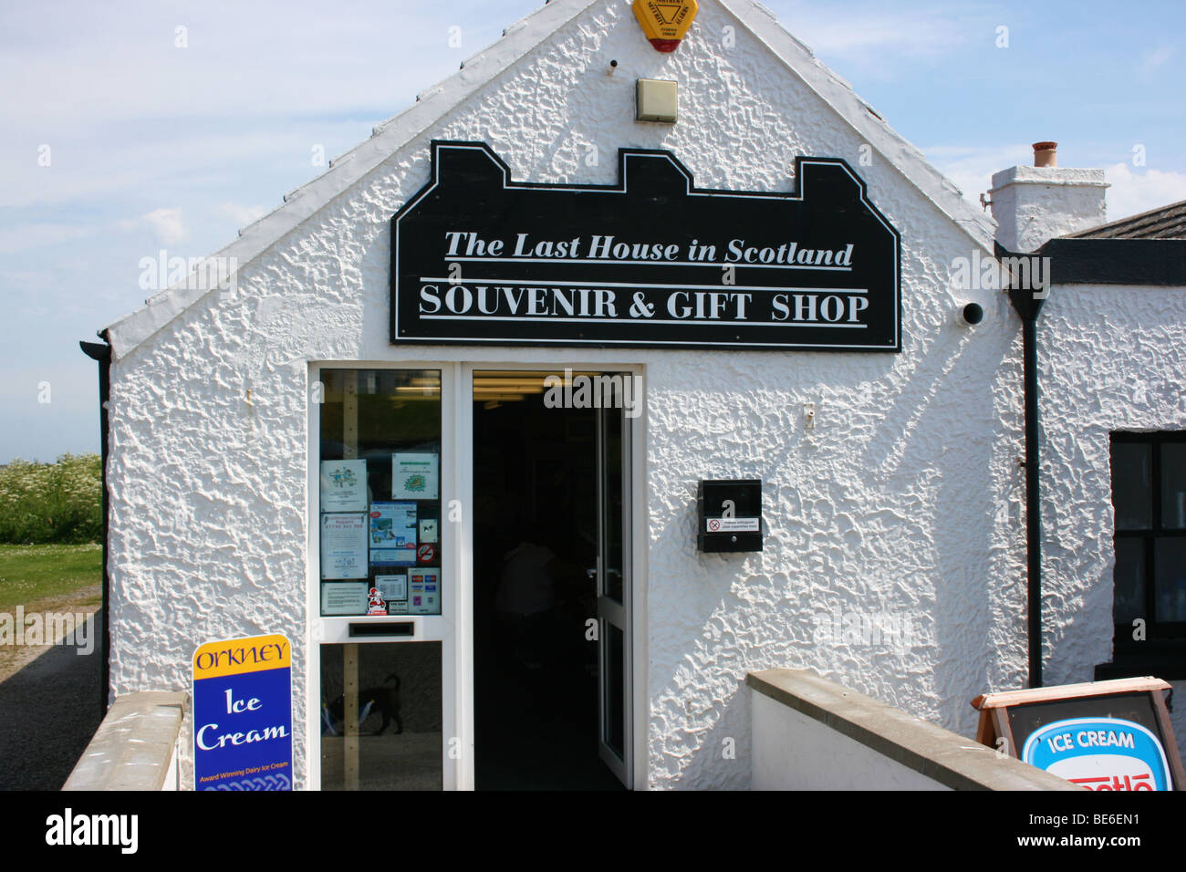 "last house in Scotland" at John O'Groats in north-east Scotland Stock Photo