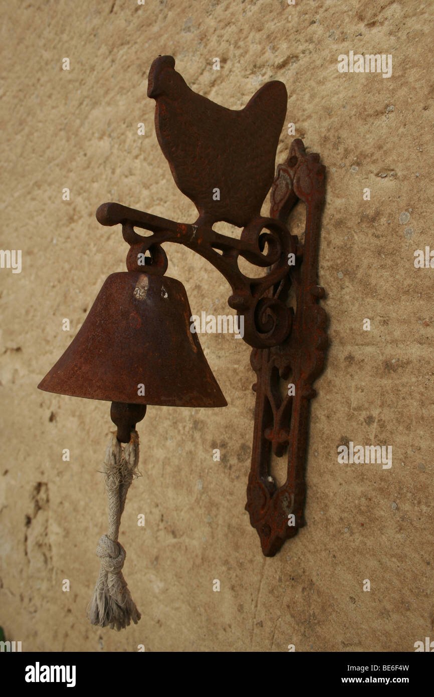 Close up of a house bell in the village of Baziert, France Stock Photo