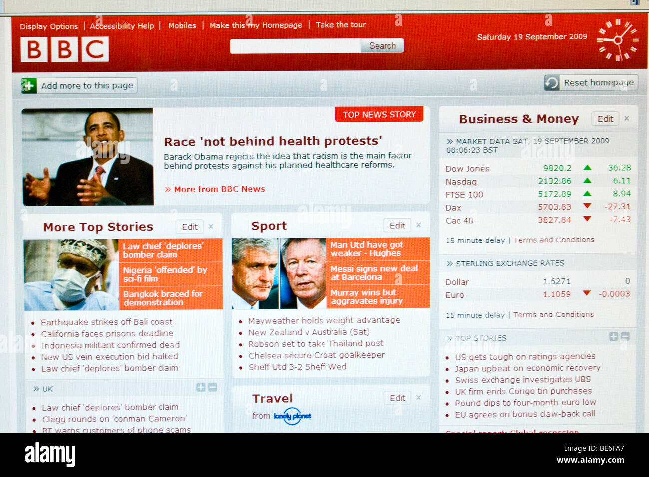 Web page, BBC Stock Photo