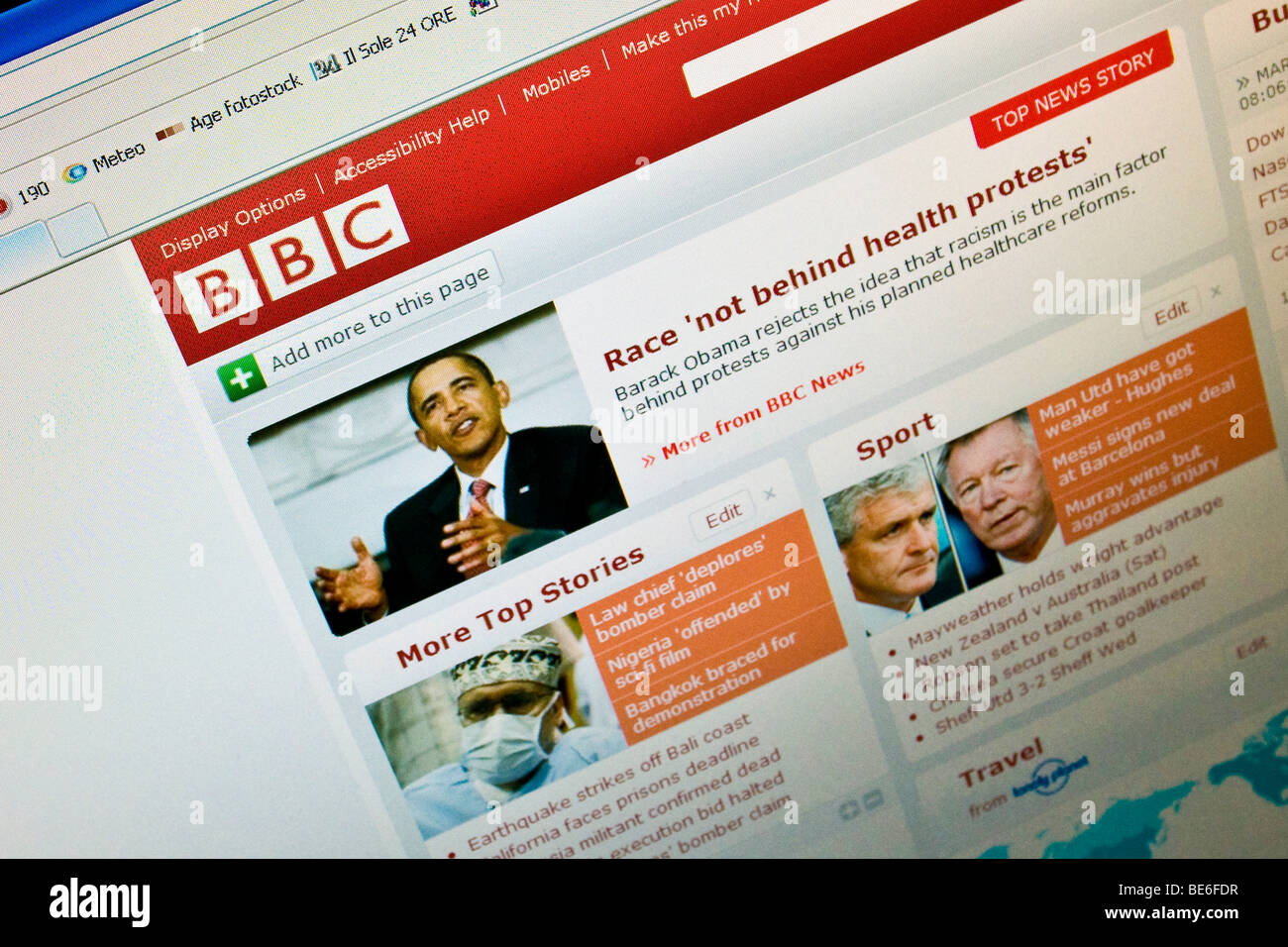 Web page, BBC Stock Photo