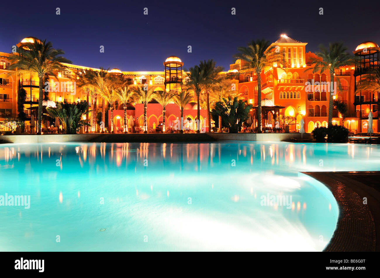 Swimming pool, in the courtyard of the Grand Resort Hotel, Hurghada, Egypt, Africa Stock Photo