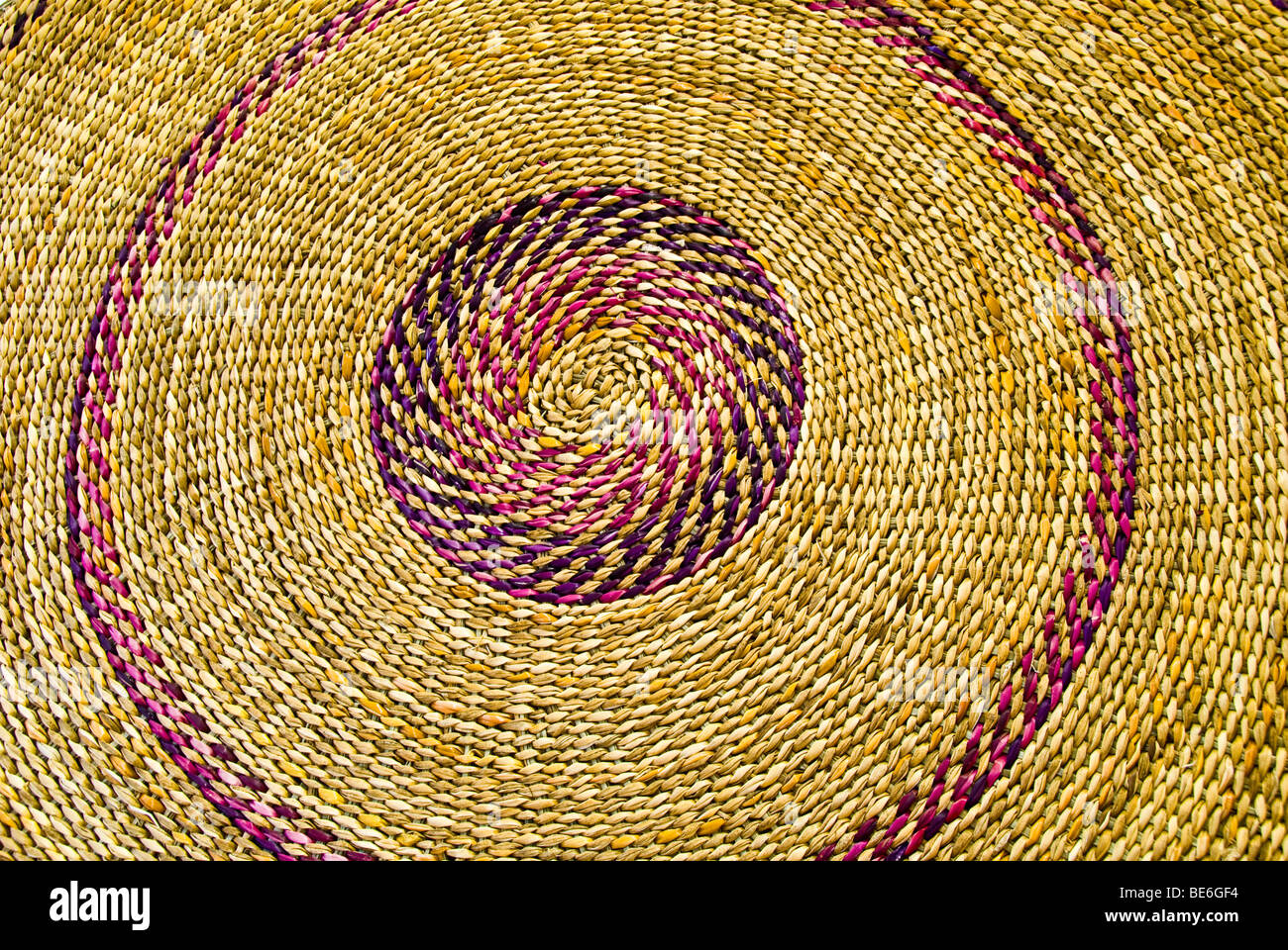 Woven mat in handicrafts market in Puerto Varas, Los Lagos Region (Lake District) of Chile Stock Photo