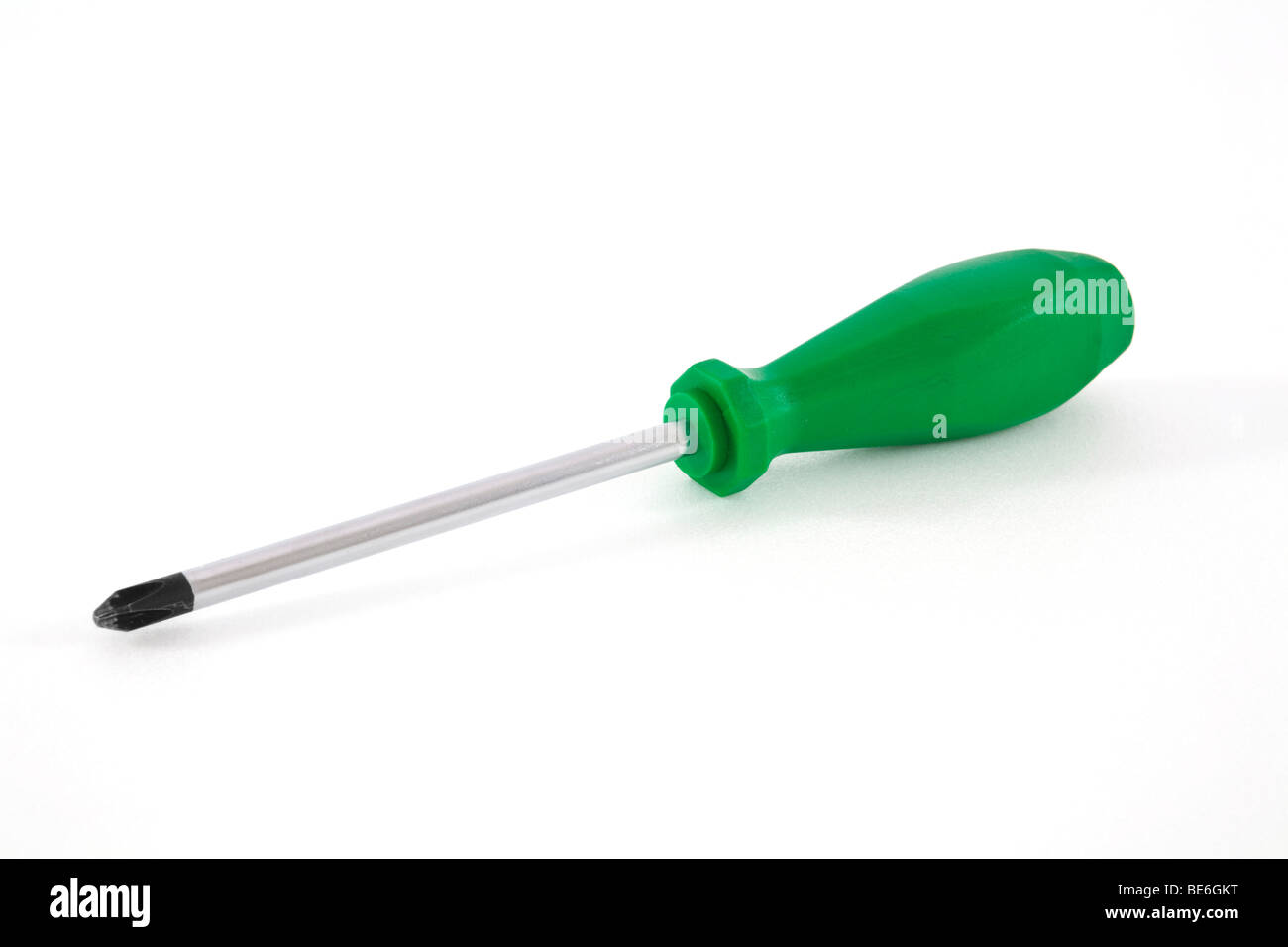Phillips-tip screwdriver, green Stock Photo