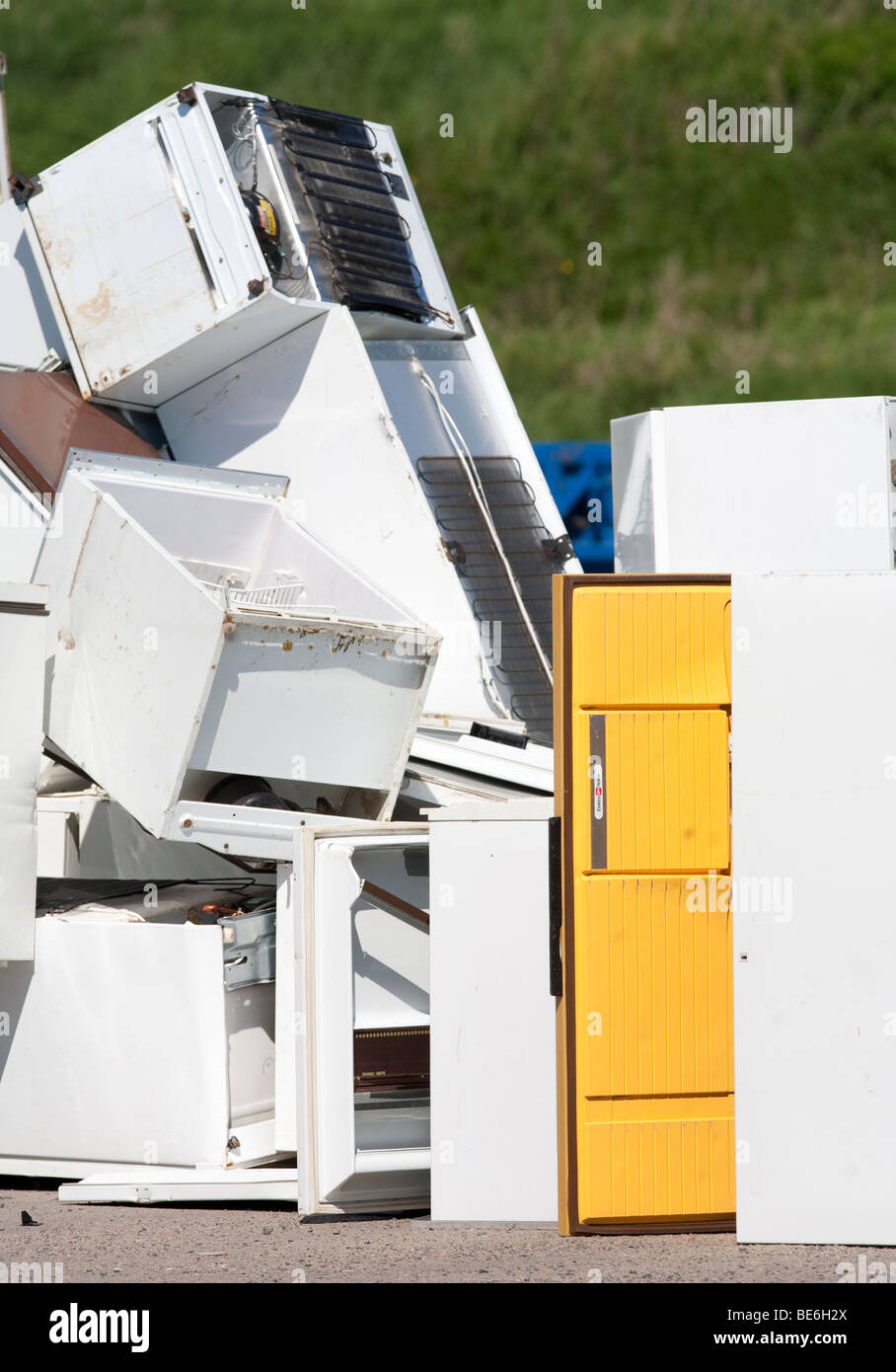Home appliances going to recycling , Finland Stock Photo