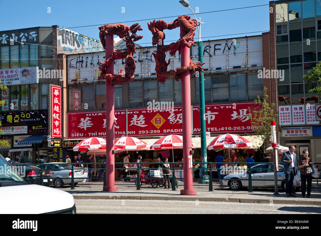 Outdoor China Town in Toronto;Ontario;Canada;on Spadina and Dundas