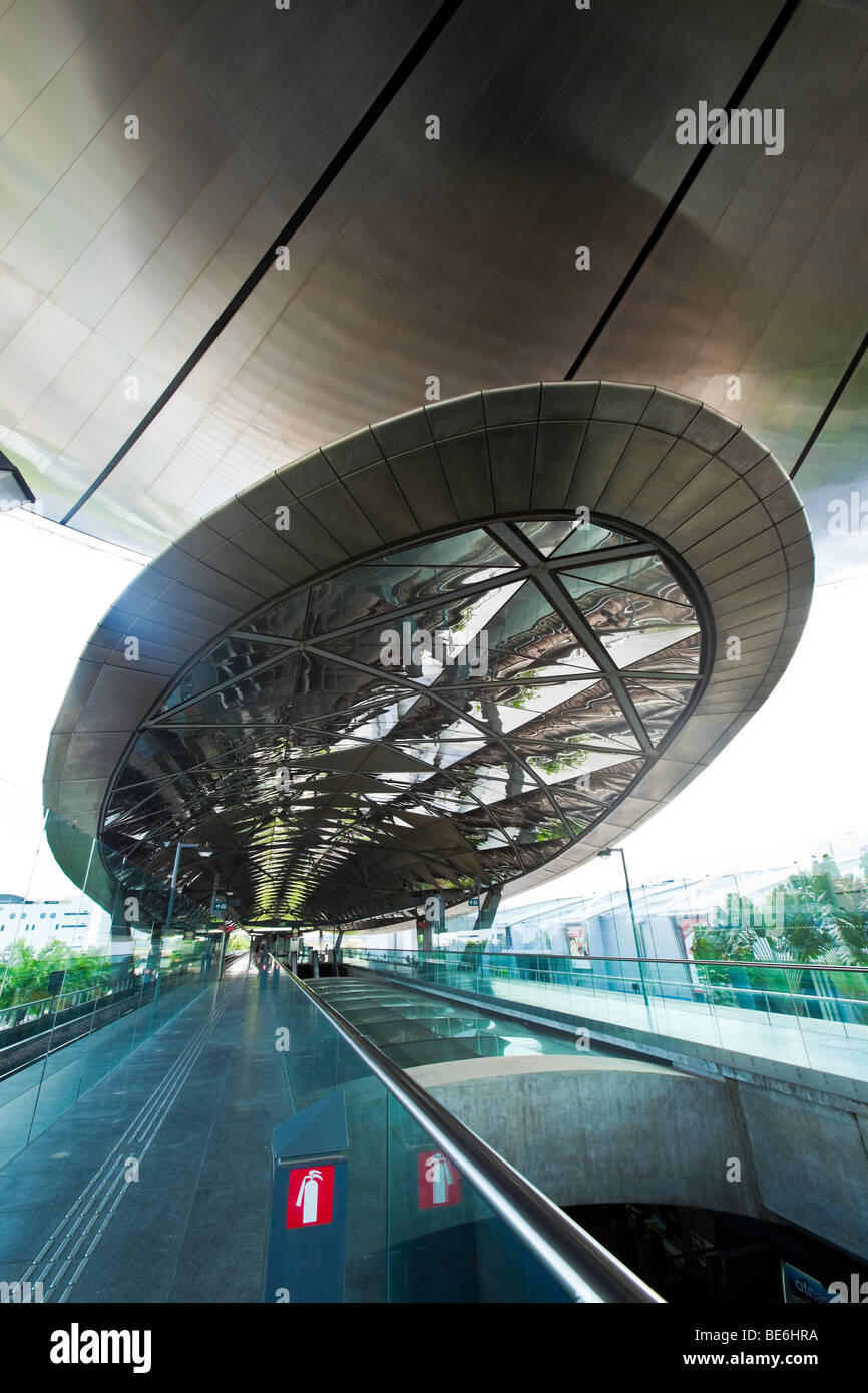 Singapore MRT, Expo Station, titanium roof. Sir Norman Foster and Partners, Architects. Stock Photo