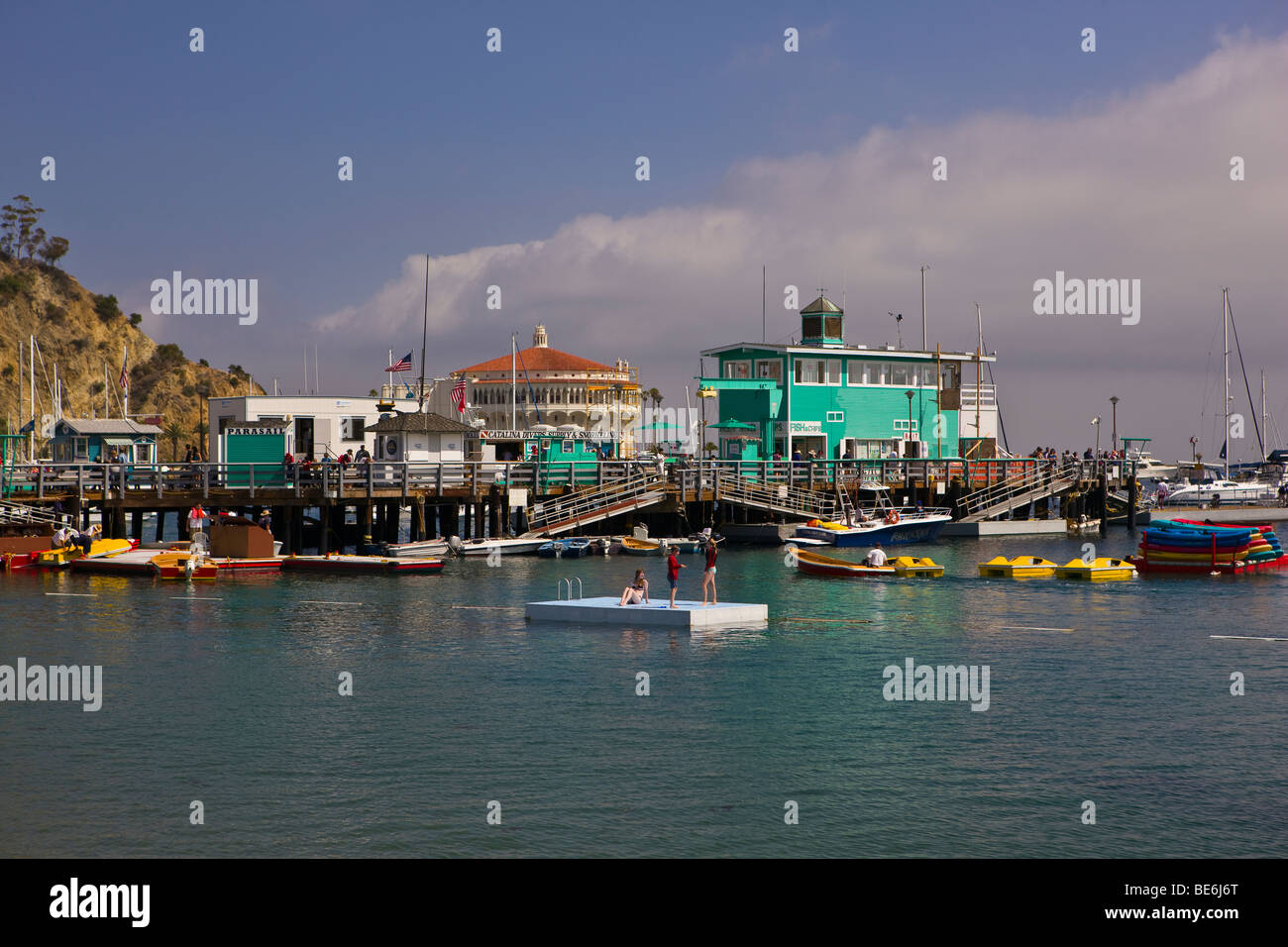 AVALON, CA, USA Pleasure Pier and harbor, Santa Catalina Island Stock