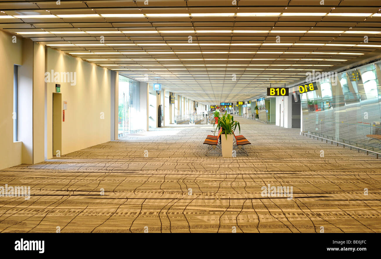 Waiting area and boarding gates, Singapore Changi International Airport, Singapore, Asia Stock Photo