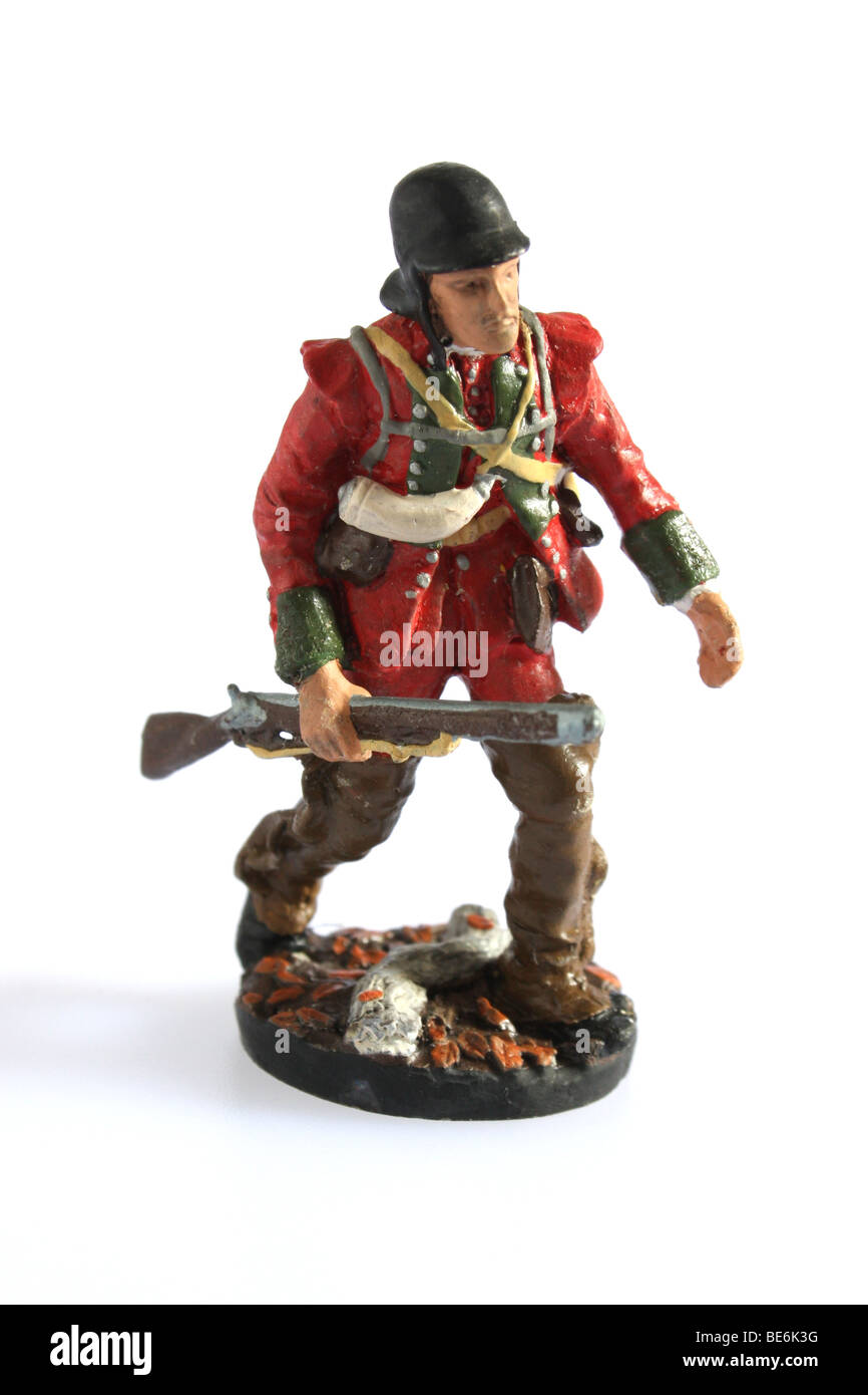 A British Light Infantryman 1758 from the French-Indian War in America. A collectible Franklin Mint soldier Stock Photo