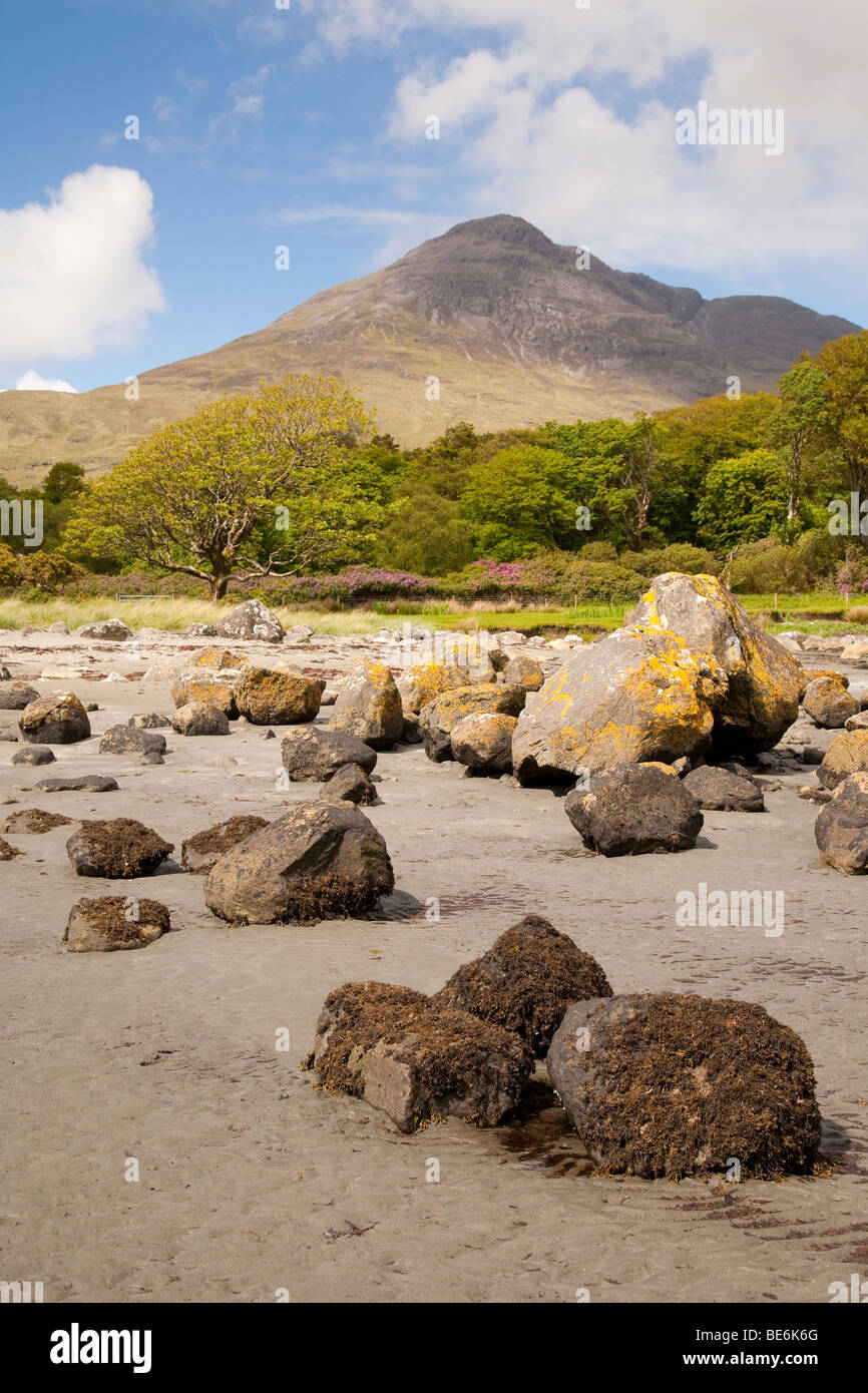 Ben Buie viewed from the shore at Lochbuie, Isle of Mull Stock Photo