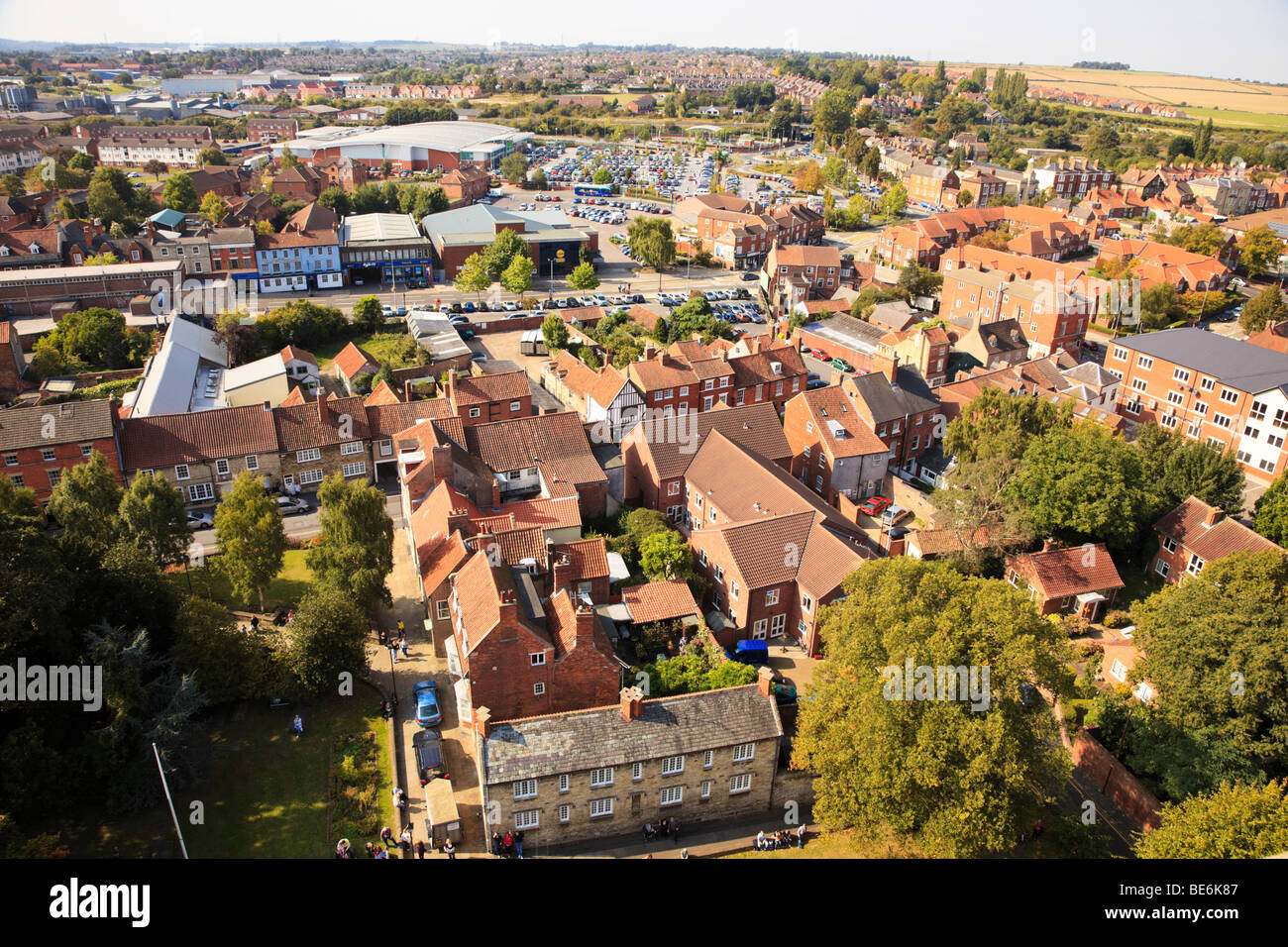 Aerial view of Grantham Lincolnshire. Stock Photo