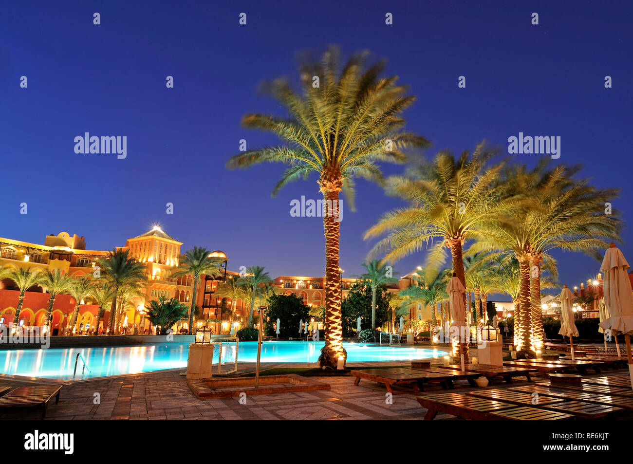 Inner courtyard of the Grand Resort Hotel, Hurghada, Egypt, Africa Stock Photo