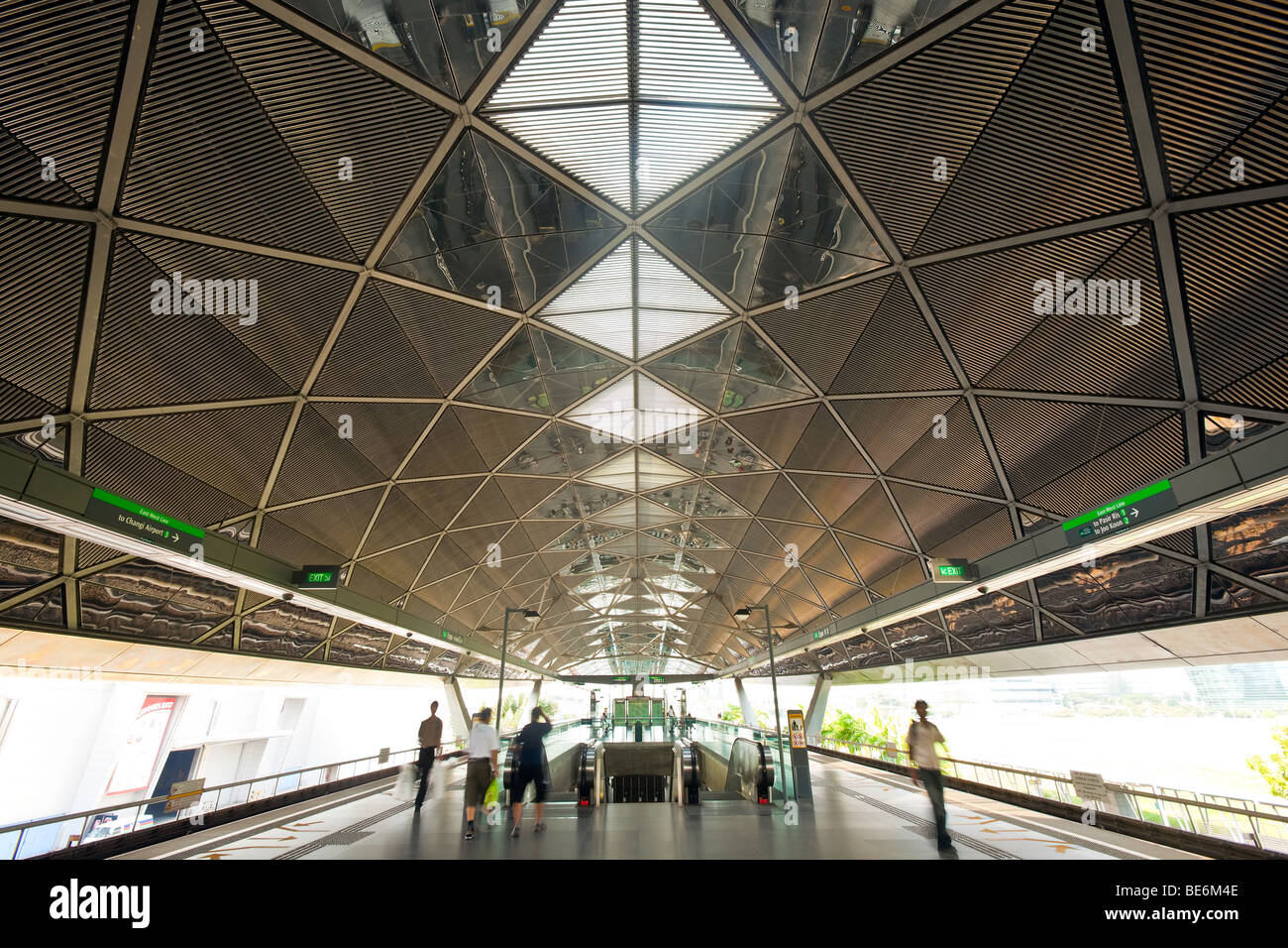 Singapore MRT, Expo Station. Sir Norman Foster and Partners, Architects. Stock Photo