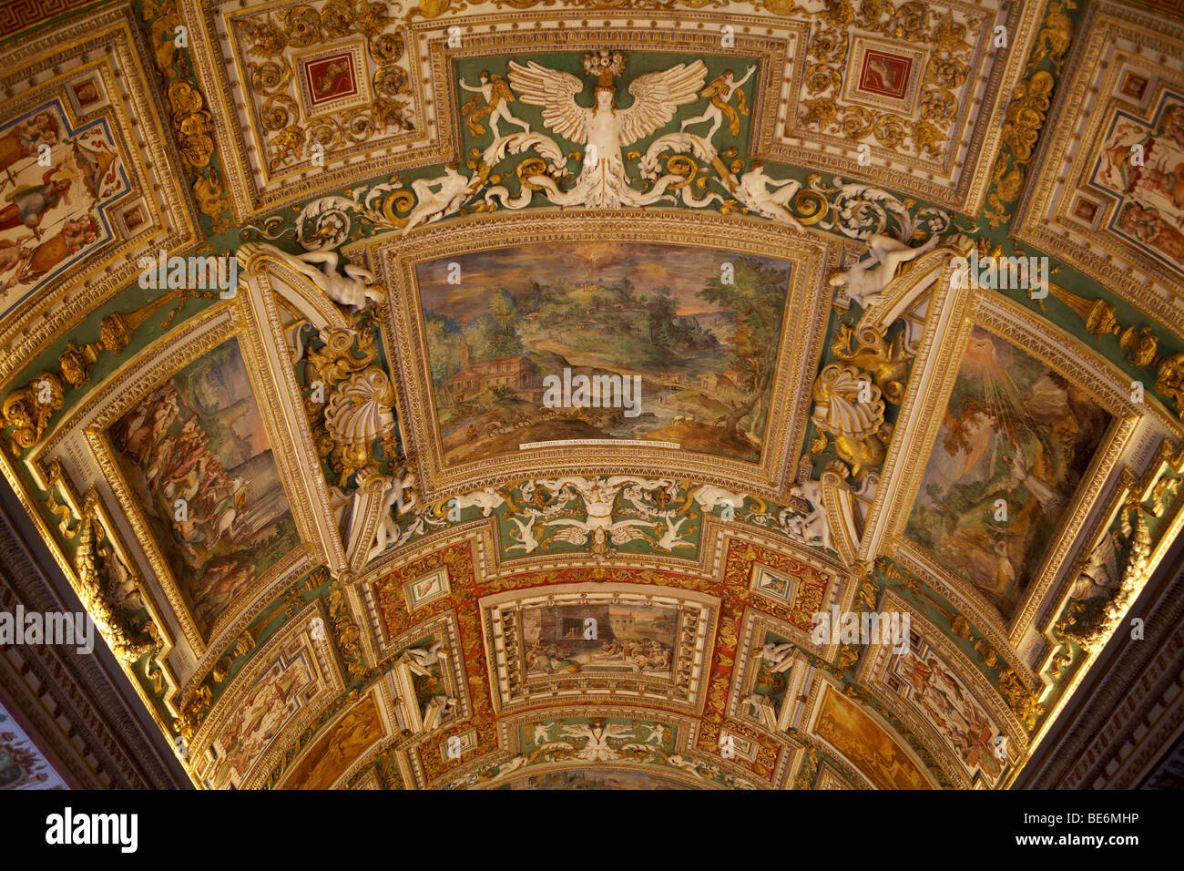Ceiling Painting In A Corridor Of The Vatican Museums Rome
