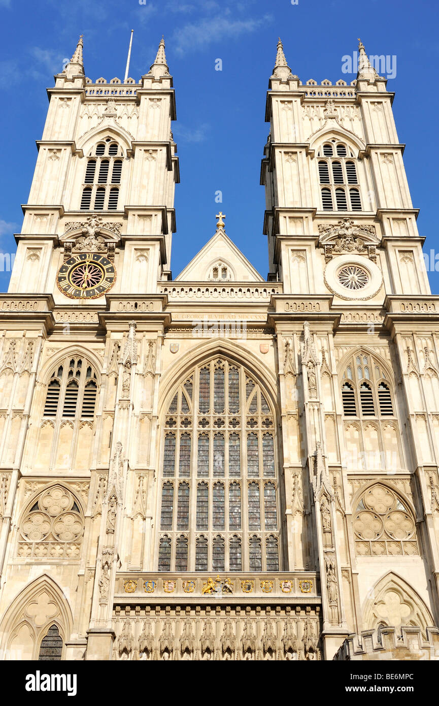 The twin towers of Westminster Abbey, London, England, United Kingdom