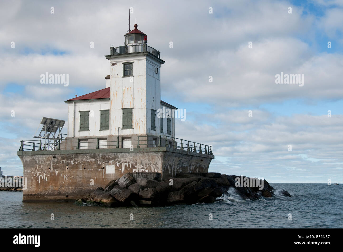 Oswego Harbor West Pierhead Lighthouse, NY USA. Stock Photo