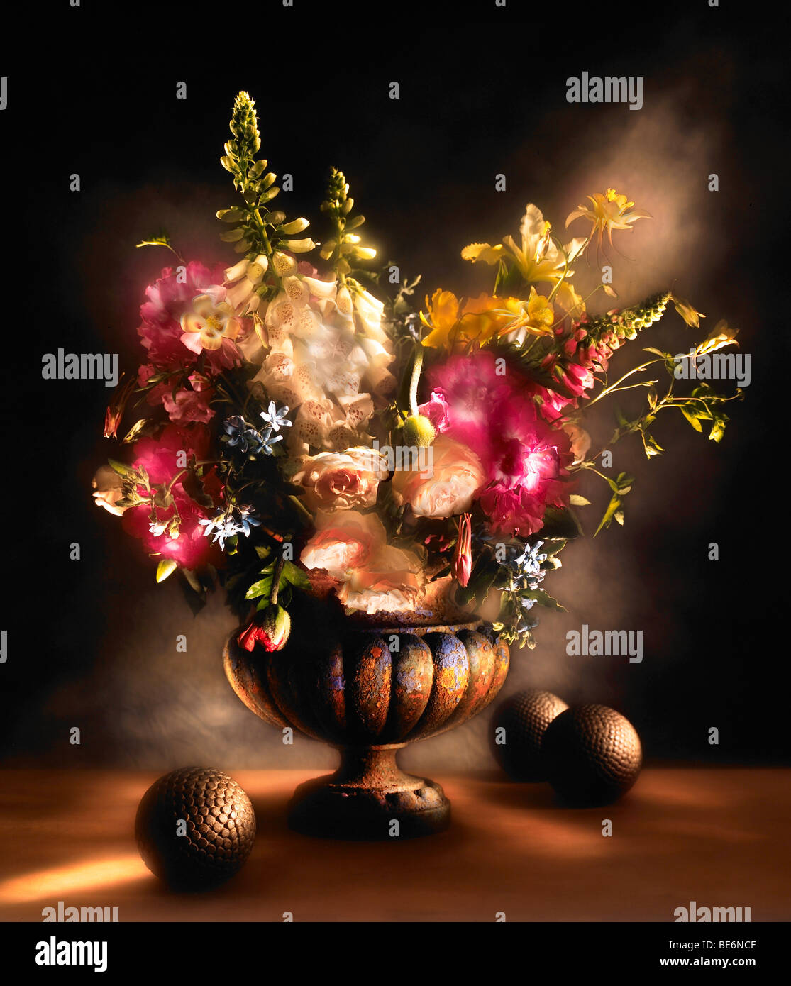 flower arrangement in vase. Stock Photo