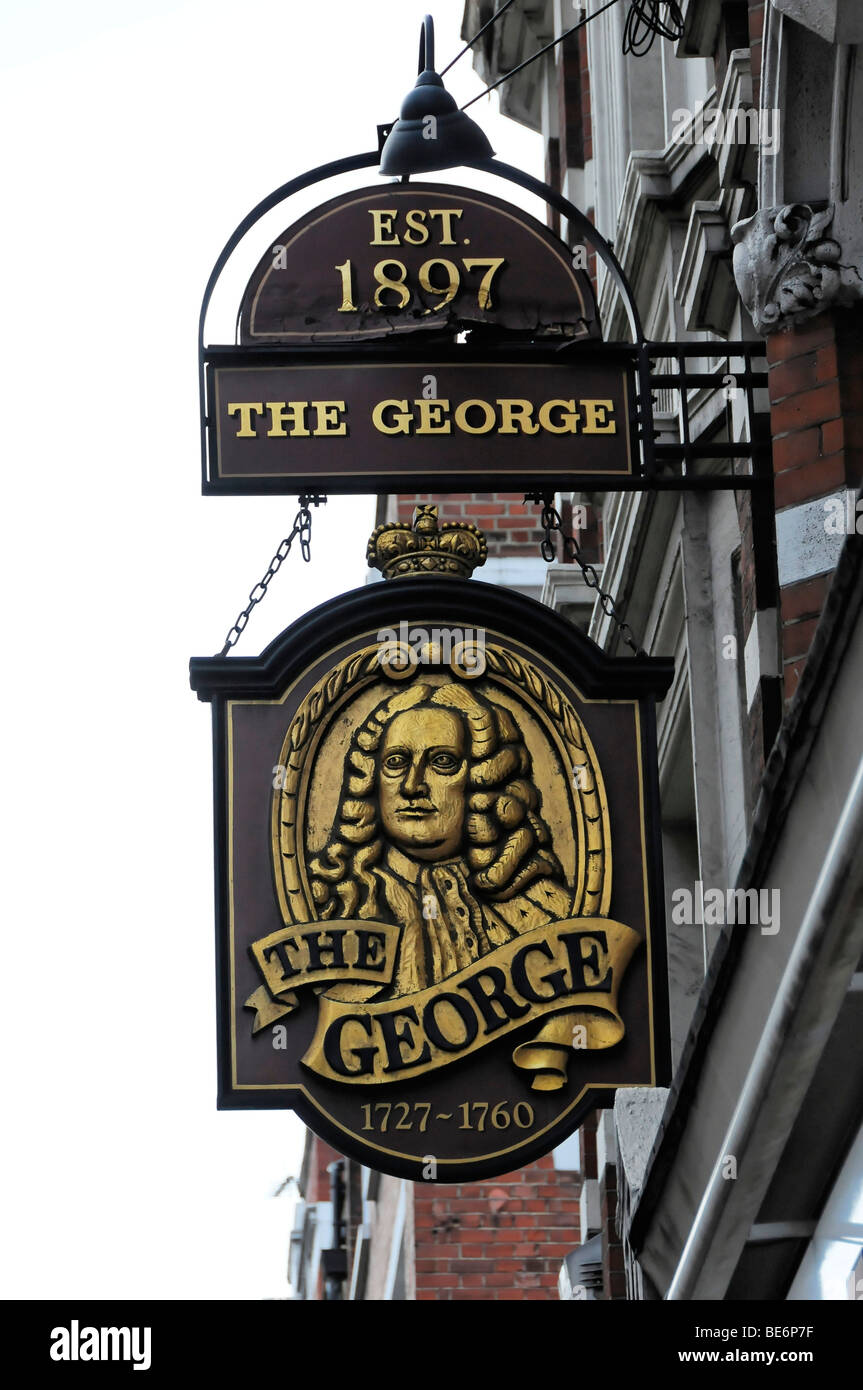 The George, pub sign, London, England, United Kingdom, Europe Stock Photo
