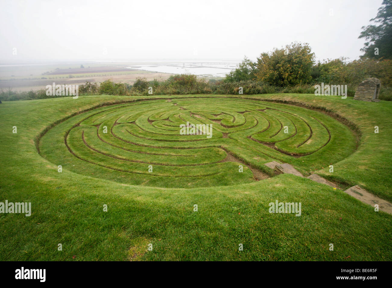 Julian's Bower Grass Maze, Alkborough Lincolnshire Stock Photo