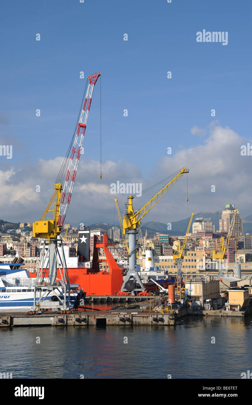 Ship yard at Genoa, Italy Stock Photo