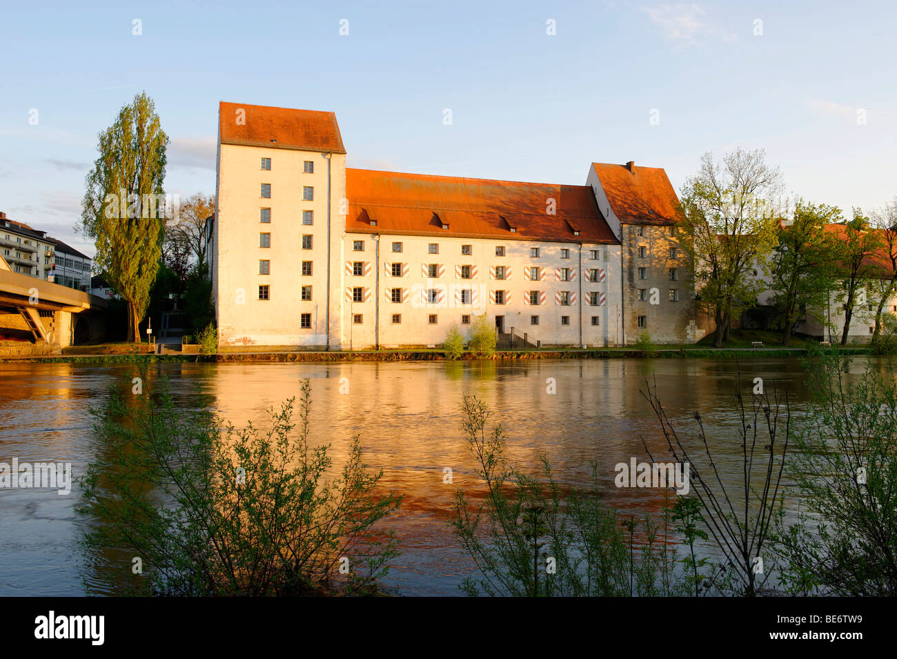 Castle of the dukes of Bavaria above the Danube river, Straubing, Lower Bavaria, Bavaria, Germany, Europe Stock Photo