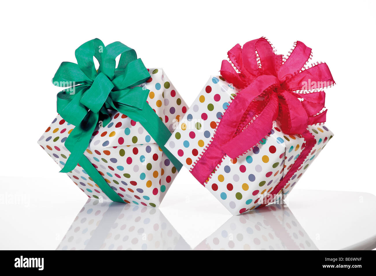 Presents with ribbons Stock Photo Alamy
