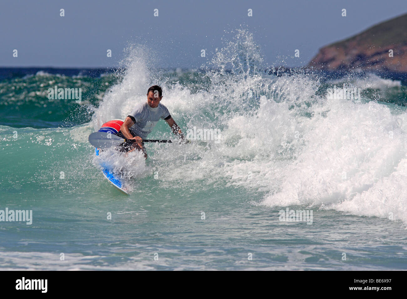 Rees Duncan, of Australia, competing in the final of the Open section of the Waveski Surfing World Titles 2009 Stock Photo