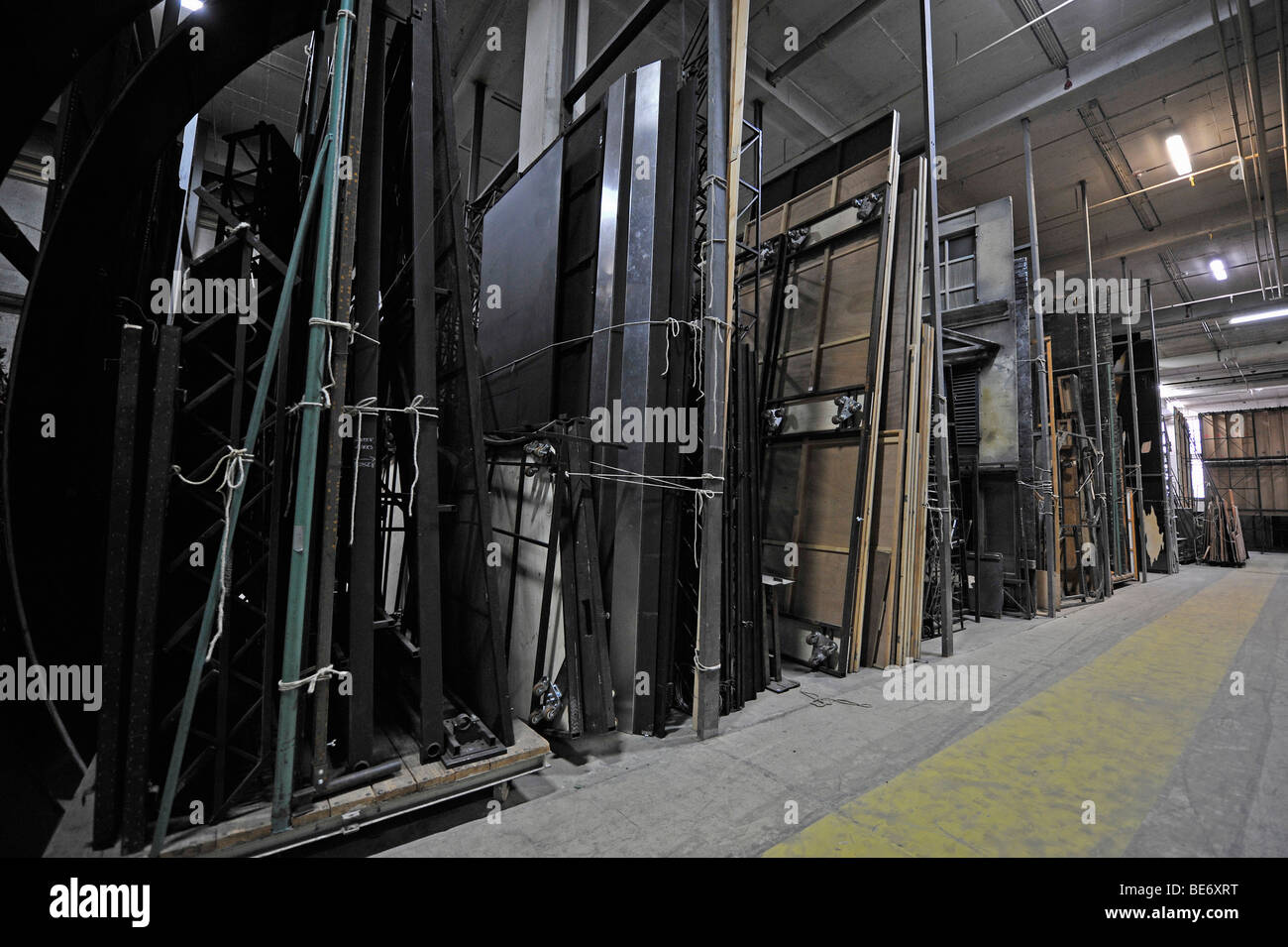 Warehouse with stage decorations, Deutsche Oper Berlin, German Opera in Berlin, Germany, Europe Stock Photo