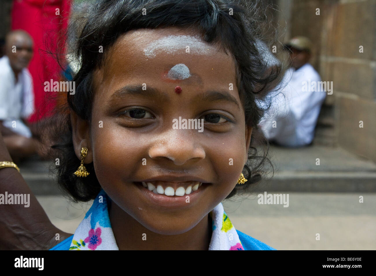Hindu Girl at Sri Jalagandeeswarar Temple inside Vellore Fort in Vellore India Stock Photo