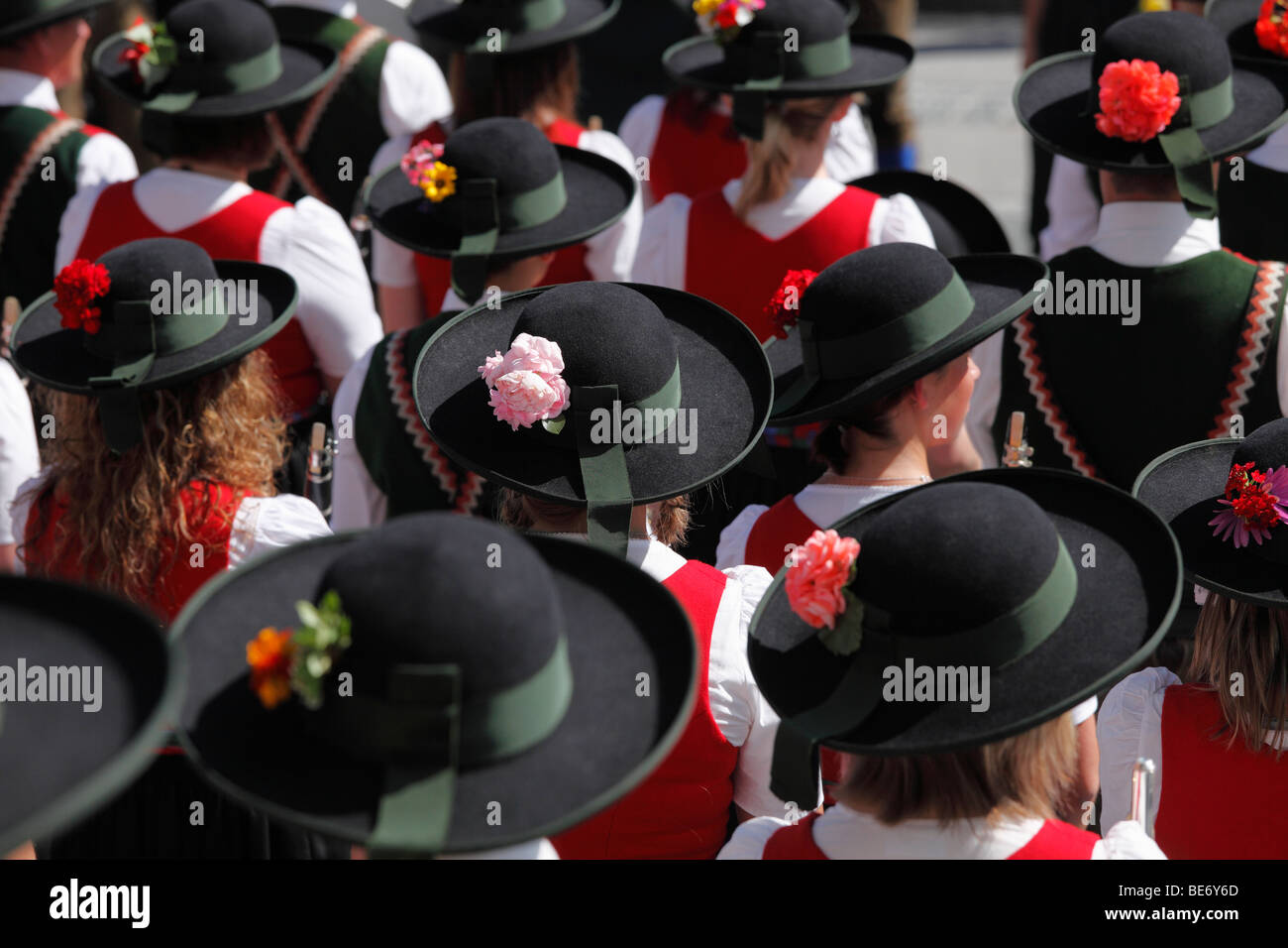 Folk music band at the Samson Parade in Mariapfarr, Lungau, Salzburg state, Salzburg, Austria, Europe Stock Photo