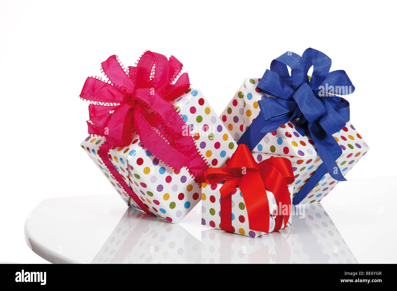 Presents with ribbons Stock Photo