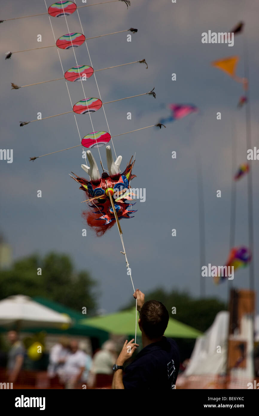 Chinese dragon kite at the Blackheath International Kite & Bike Festival 2009 Stock Photo