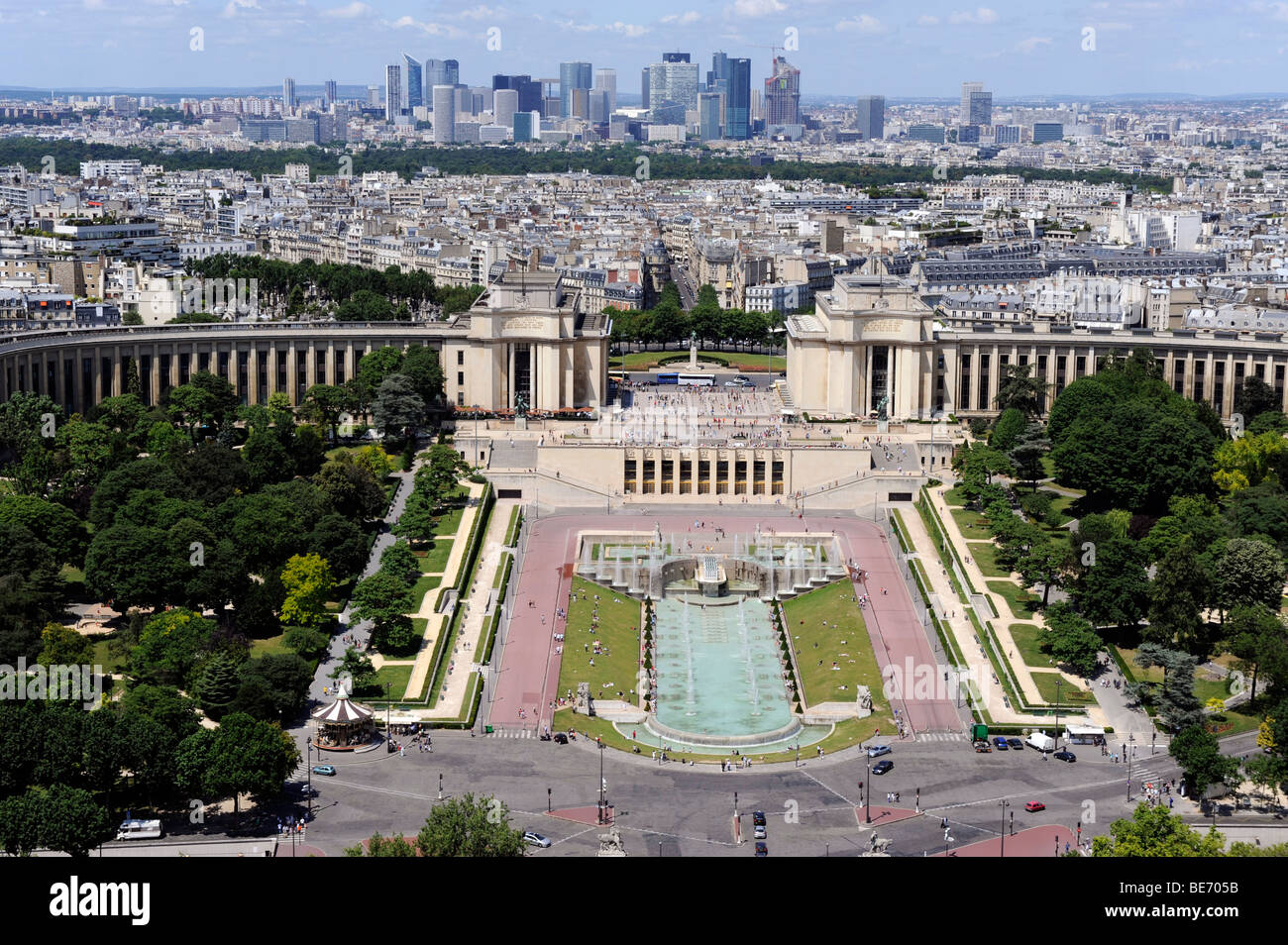 Trocadero museum and La Defense buildings,Paris France Stock Photo ...