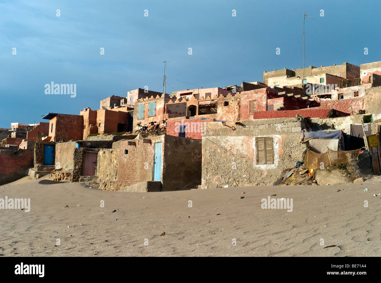Lonely fishing village DOURIYA as a tourist attraction in the Massa National Park, Souss-Massa-Drâa, Morocco, Africa Stock Photo