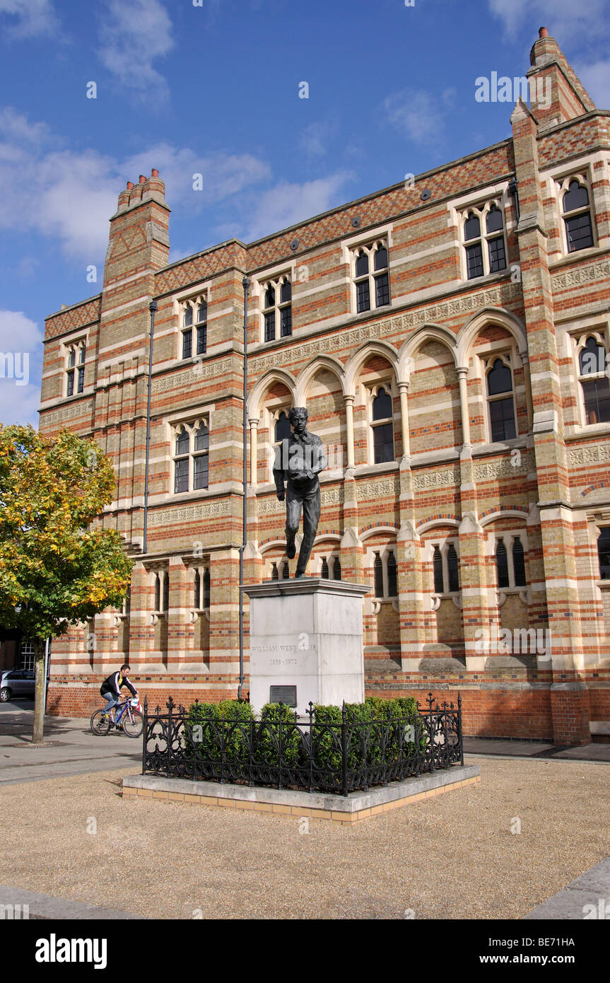 Statue of William Webb Ellis, Rugby School, Rugby, Warwickshire, England, United Kingdom Stock Photo