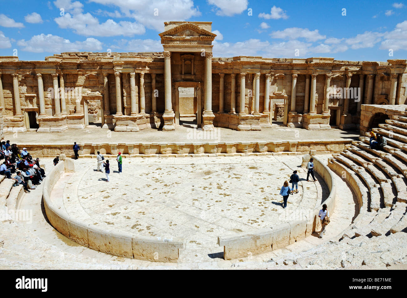 Theater in the ruins of the Palmyra archeological site, Tadmur, Syria, Asia Stock Photo