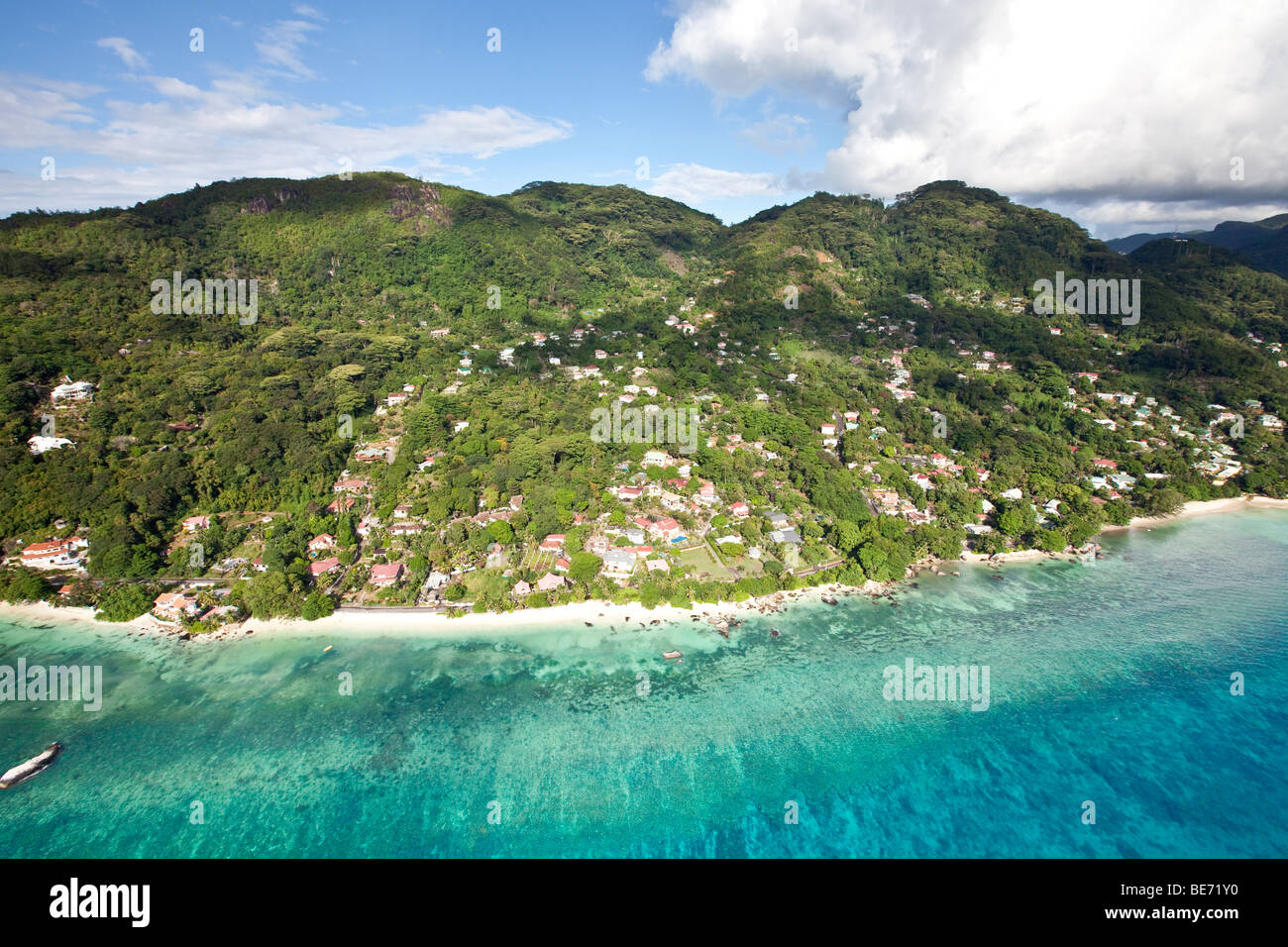 The bay of Beau Vallon, Mahe Island, Seychelles, Indian Ocean, Africa