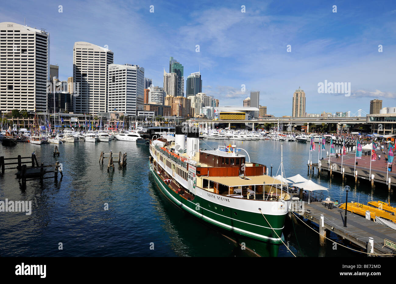 Darling Harbour, skyline of the Central Business District, Sydney, New South Wales, Australia Stock Photo