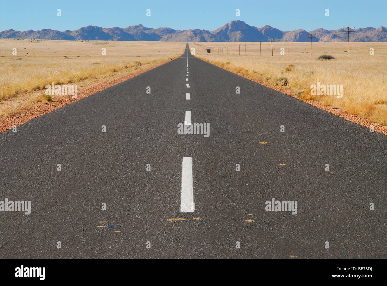 Lonely road near Aus, Namibia, Africa Stock Photo