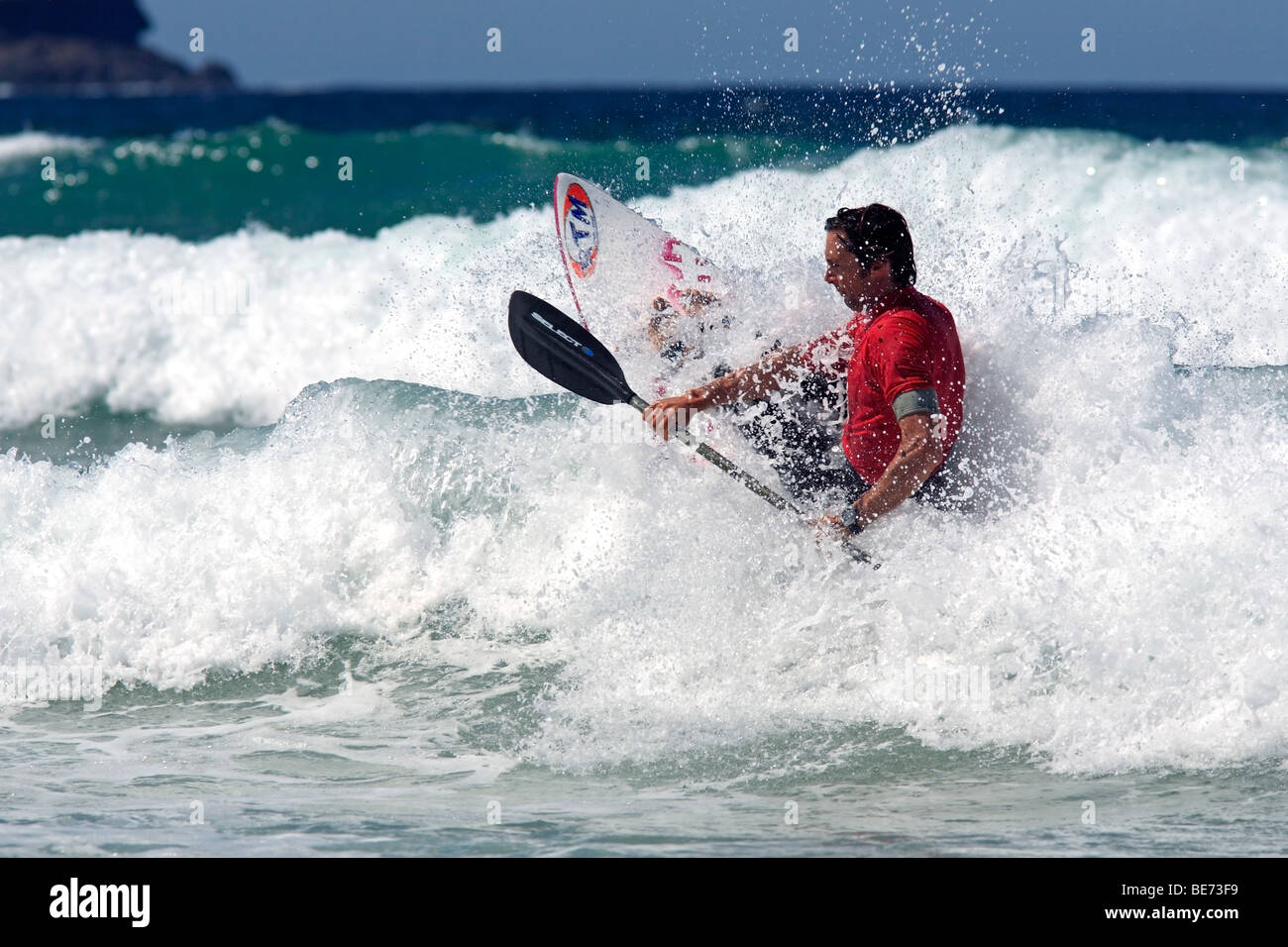 Mathieu Babarit, of France, competing in the final of the Open section of the Waveski Surfing World Titles 2009 Stock Photo
