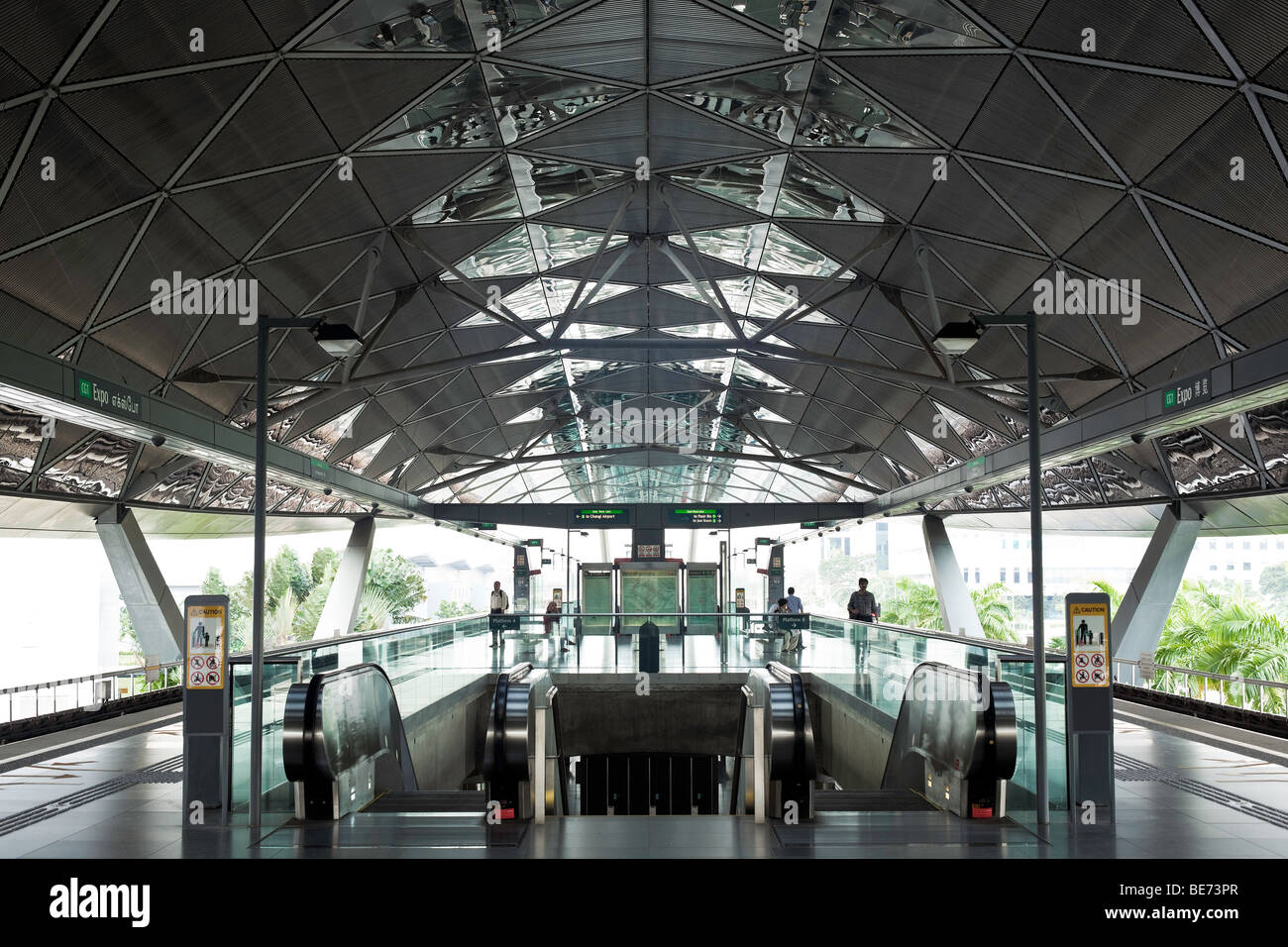 Singapore MRT, Expo Station. Sir Norman Foster and Partners, Architects. Stock Photo